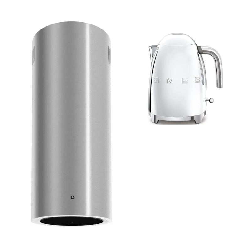 OKAP WYSPOWY CIARKO DESIGN TUBUS W INOX + GRATIS CZAJNIK SMEG KLF03SSEU