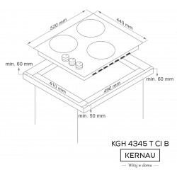 Kernau płyta gazowa 45 cm KGH 4345 T CI B